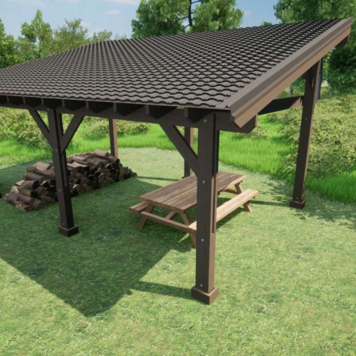 Pergola autoportée couverte