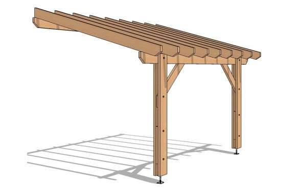 Pergola adossée 400x350 - 14m²