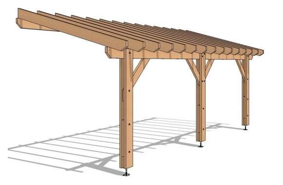 Pergola adossée 690x300 - 21m²