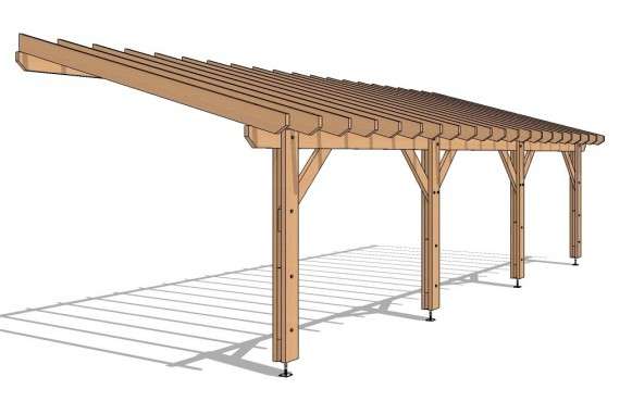 Pergola adossée 980x400 - 40m²