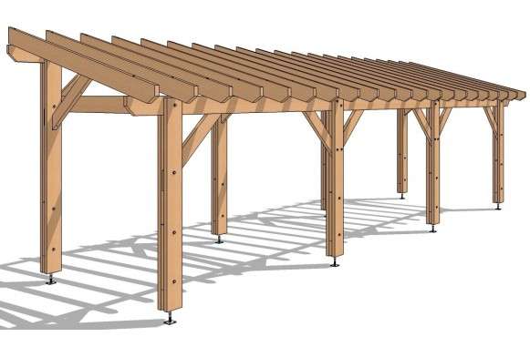 Pergola autoportée 980x300 - 30m²