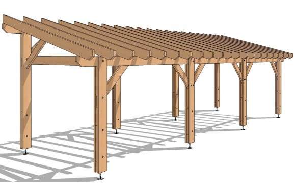 Pergola autoportée 980x350 - 35m²