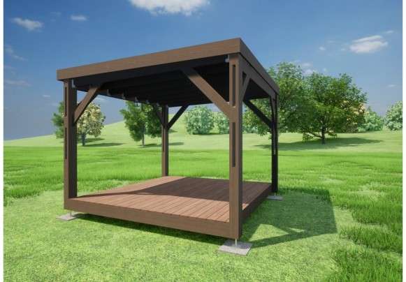 Pergola Couverte - Modèle plat