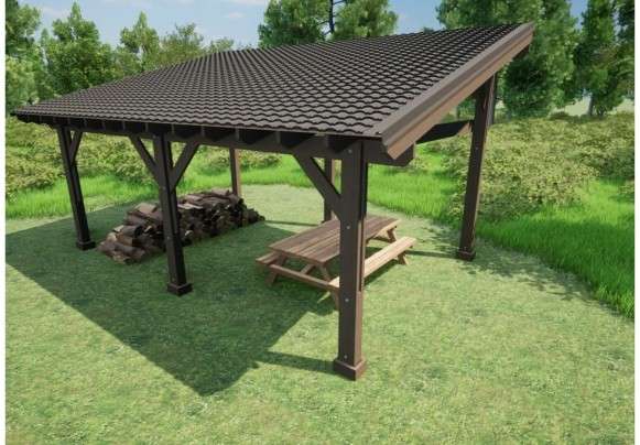Pergola autoportée - couverte